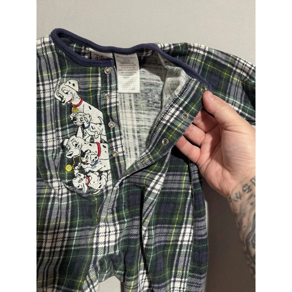 RARE Vintage Disney flannel 101 Dalmations baby jumpsuit, 3‎ months